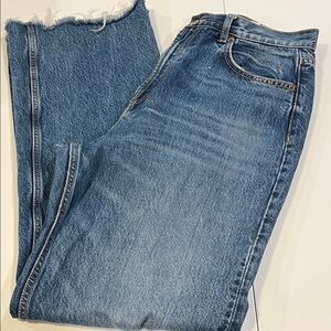 Zara - Classic Jeans, high rise, wide leg, raw hem, 10
